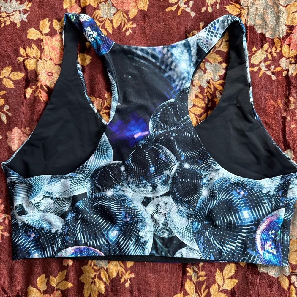 Terez Disco Ball Print Women's Sports Bra - Picture 2 of 5